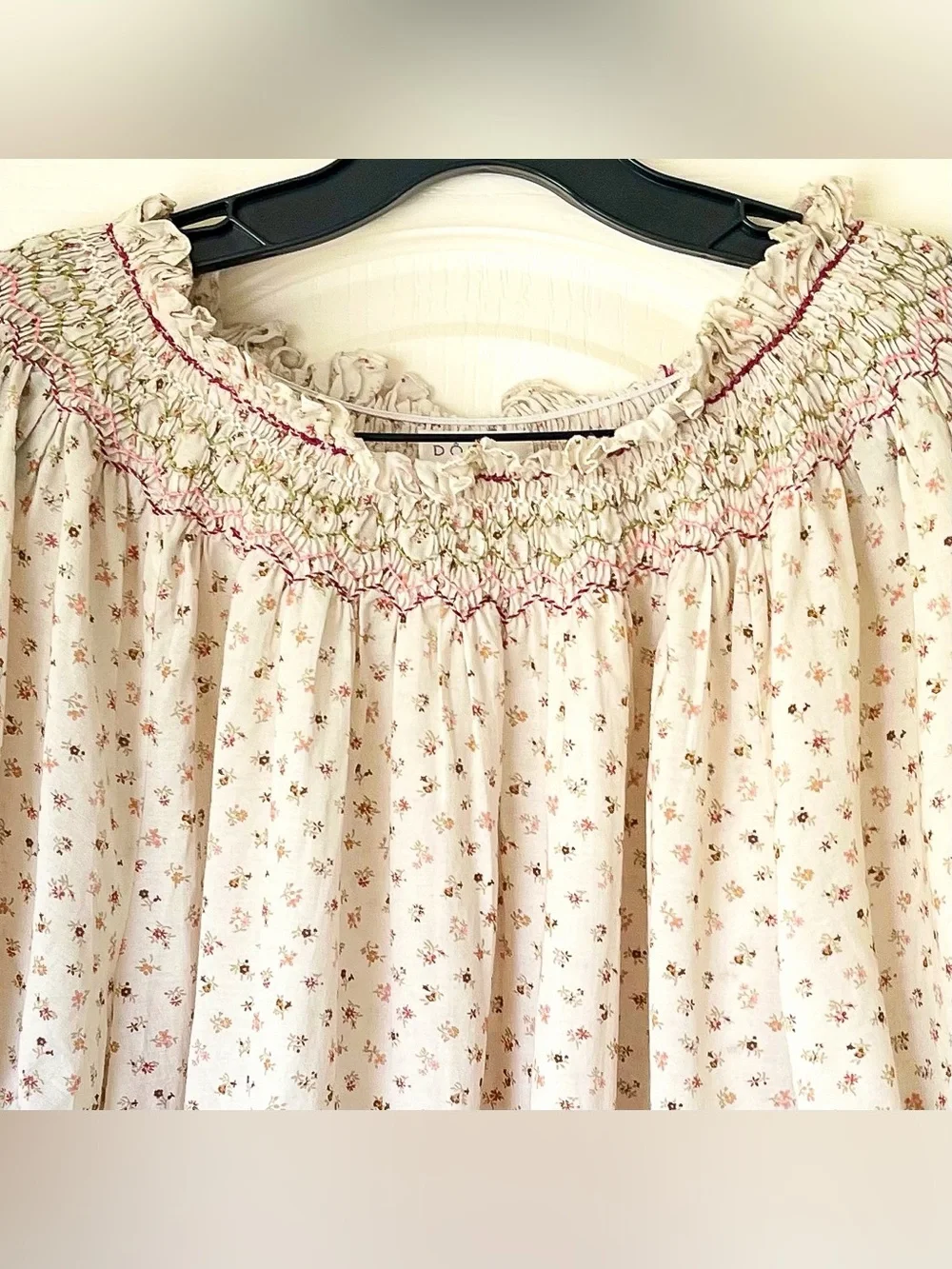 DÔEN Annalise Blouse Parc Monceau Floral Cream Medium EUC